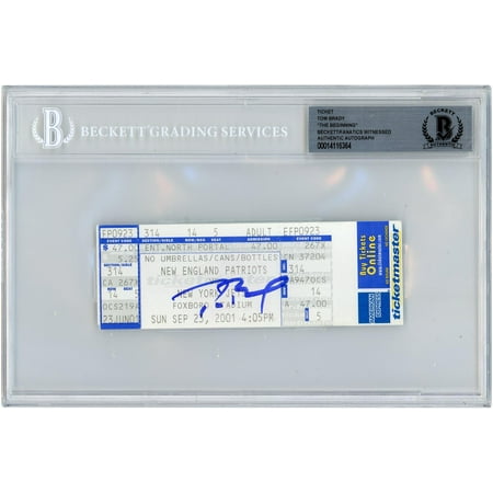 Tom Brady New England Patriots Autographed September 23rd 2001 vs New York Jets Ticket - BAS / Fanatics - Fanatics Authentic Certified