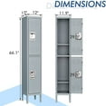 thumbnail image 4 of STANI 2-Tier Metal Locker Steel Employees Lockers for Office, Metal Storage Locker Cabinet with Louvers, 2 Door Locker for Employee Gym, Home, School, 4 of 6