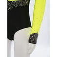 thumbnail image 6 of iixpin Kids Girls Rhinestones Gymnastics Leotard Long Sleeve Figure Skating Bodysuit Lyrical Dancewear Fluorescent Yellow 10, 6 of 7