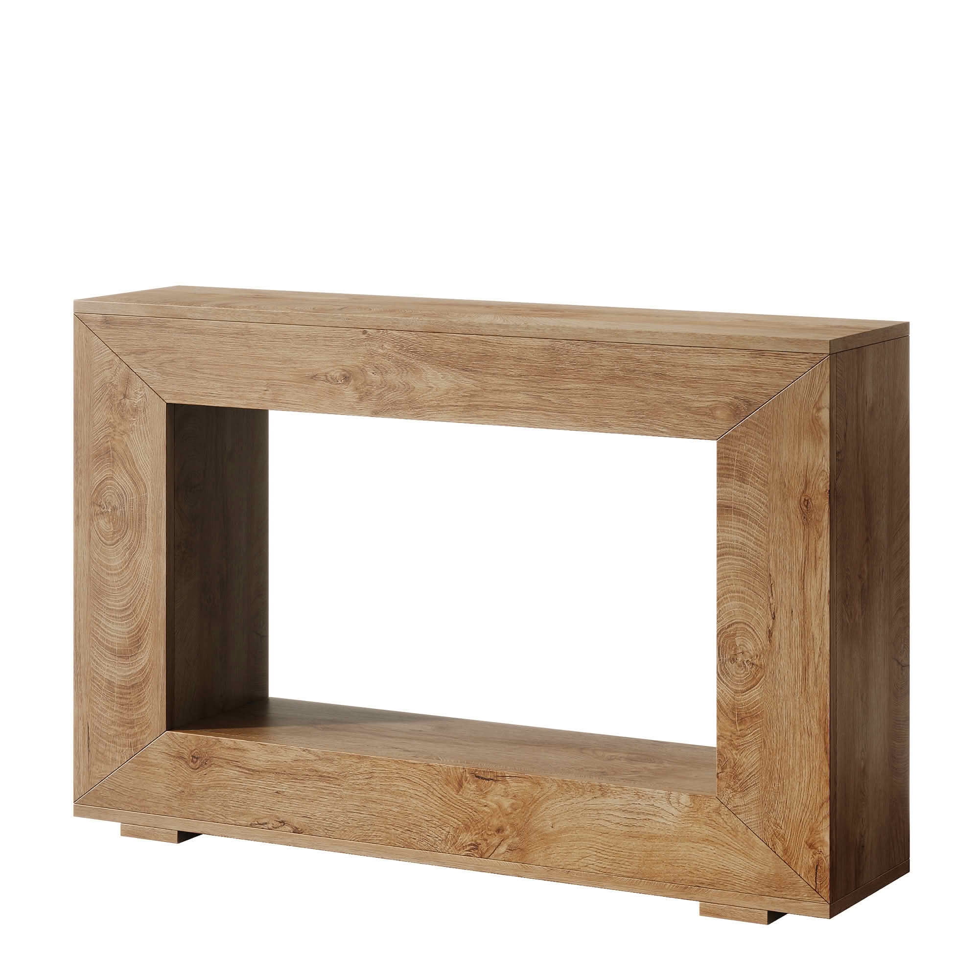 MAYEERTY 47.2" Farmhouse 2-Tier Console Table, E1 MDF Square Leg Entryway Sofa Table with Adjustable Anti-Slip Pads