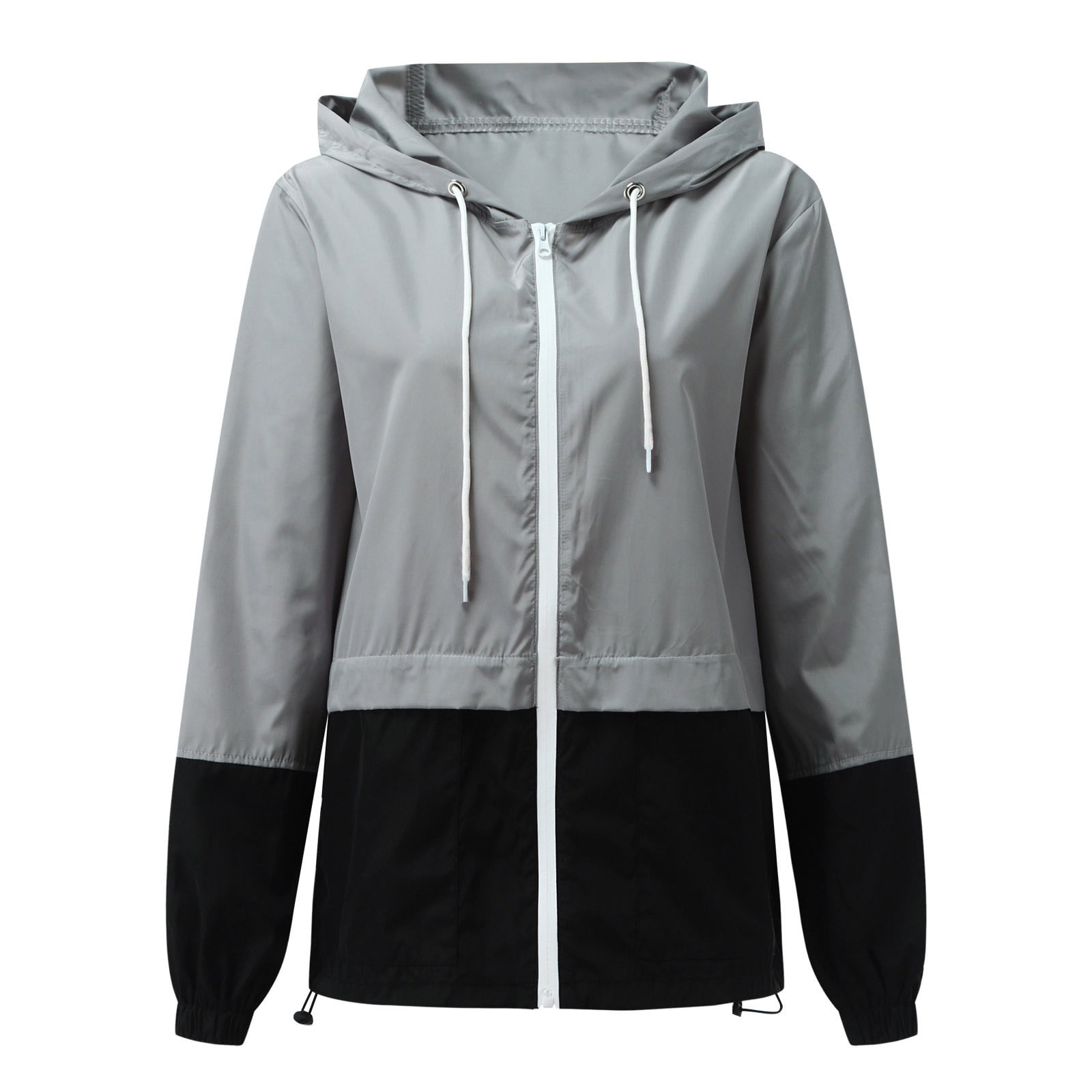 TONSEE Women Long Sleeve Patchwork Hooded Jacket Thin Skinsuits Zip Sport Coat TONSEE Women Long Sleeve Patchwork Hooded Jacket Thin Skinsuits Zip Sport Coat
