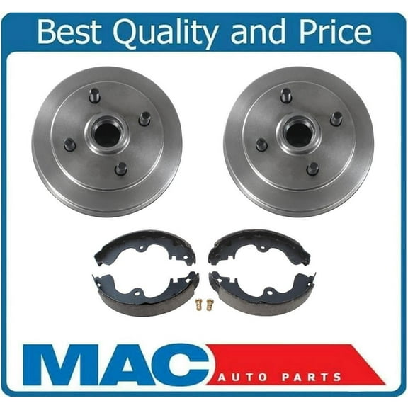 Fits 1993-1995 Toyota Tercel Paseo NO ABS (2) Brake Drums & Brake Shoes