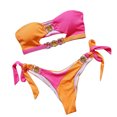 thumbnail image 2 of Daisyyozoid Womens Swimwear One Piece Clearance Crystal Diamond Bikini Detachable Chest Pad Patchwork Wipe Chest Strap Split Swimsuit, 2 of 5