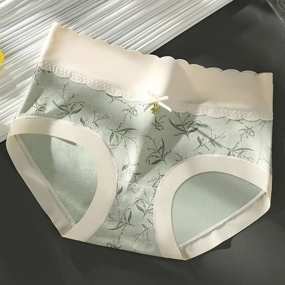 Gubotare Panties For Women Briefs Womens Panties Hollow Lace Alluring Low Waist Briefs Bow Panties,Green M