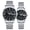 silver black couple, variant on Men Women Couple Calendar Week Rhinestone Vintage Japanese Automatic Self-Winding Mechanical Wrist Watch Steel Sapphire Crystal Waterproof Luminous Business Clock