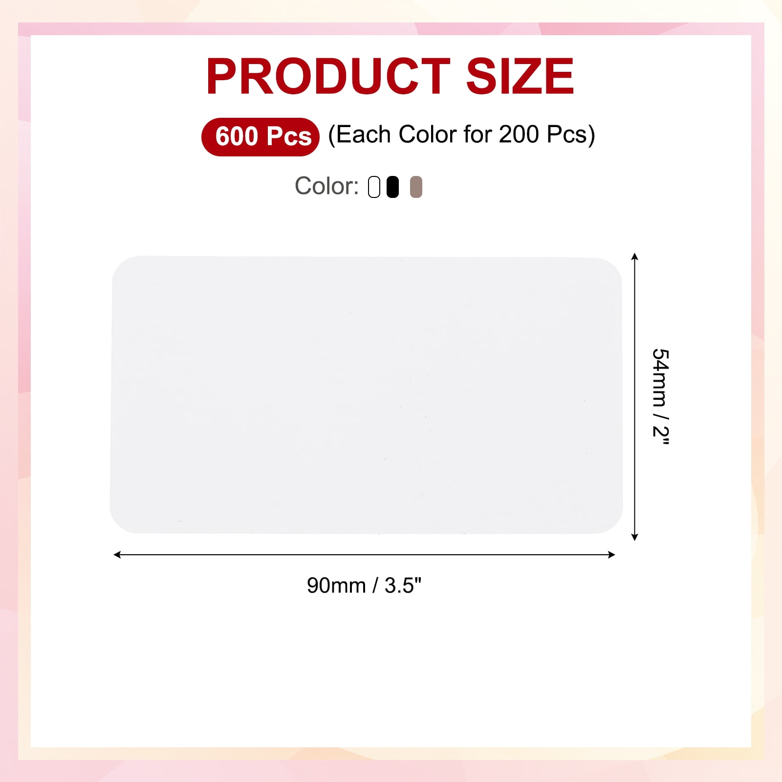 3.5"x2" Blank Paper Business Cards 600 Pack Small Index Flash Cards Words Message Note Card Mini Paper Tags for DIY Craft Scrapbooking, 3 Colors