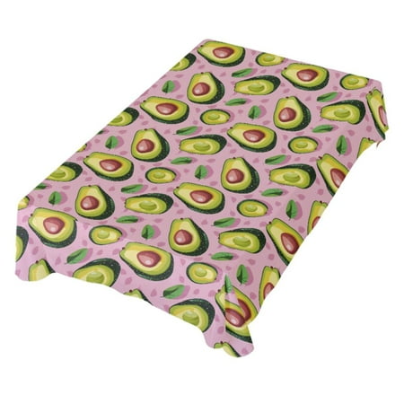 

JSTEL Avocado Leaves Pink Table Cloth Square 54 x 54 Inch Tablecloth Anti Wrinkle Table Cover for Dining Kitchen Parties