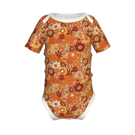 

Coaee Hippie Flower for Soft Baby Short-Sleeve Bodysuit Baby Climbing Clothes Baby Girls Boys Bodysuit Romper-18 Months