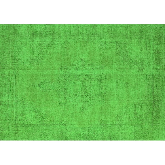 Ahgly Company Indoor Rectangle Oriental Green Industrial Area Rugs, 2' x 3'