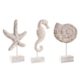 thumbnail image 1 of EeaseMX 1 juego/3 piezas de caballito de mar de madera, decoración de estrellas, decoración de caracolas, adorno de mesa, 1 of 8