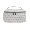 thumbnail image 1 of Bolsas de Maquillaje de Viaje Cosmético Cuadrado Ligero de Puntos Únicos 1 Pc para Viaje Blanco Gris Poliéster, 1 of 5