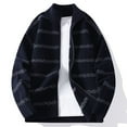 thumbnail image 4 of YueHuiYing Men's Casual Fashion Cardigan Half Stand Collar Patchwork Knitted Cardigan Loose Sweater Loose Outerwear, 4 of 7