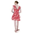 thumbnail image 4 of HT 360 Collective Designer Red Ruffle Mini Dress V Neck Dress Printed Mini Dress, 4 of 5
