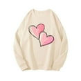 thumbnail image 4 of cocolona Womens Valentines Sweatshirts Casual Loose Crew Neck Long Sleeve Shirts Fashion Heart Print Pullover Tops Graphic Sweatshirts, 4 of 7