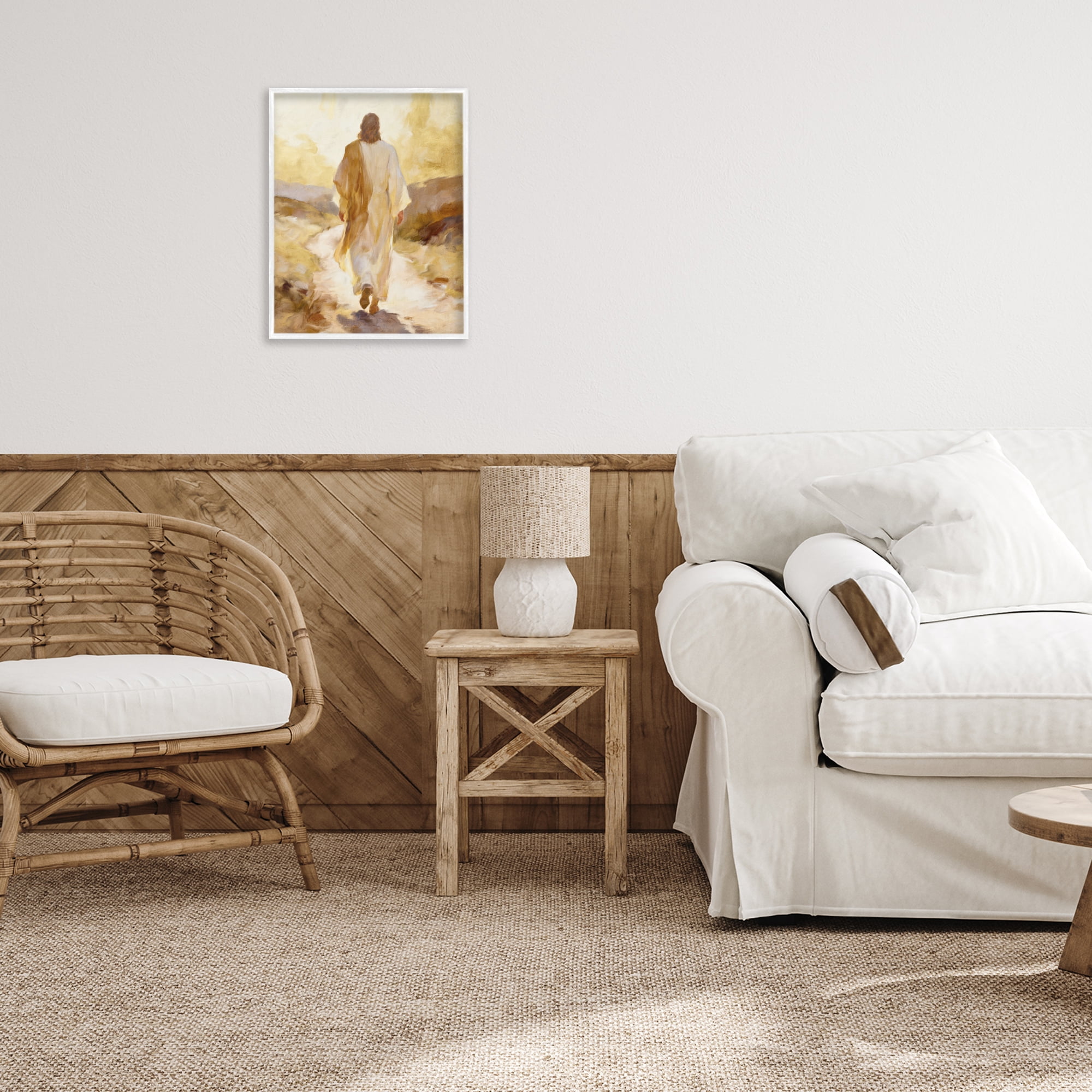 Stupell Industries Walk By Faith Sunset White Framed Giclee Art, design by Kim Allen