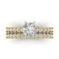 thumbnail image 2 of 1.66 ct Brilliant Round Cut Moissanite 14k Yellow Gold Solitaire with Accents Engagement Bridal Wedding Ring Band Set size 4.75, 2 of 7