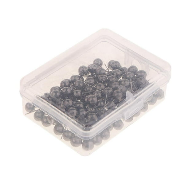 Juego 100/200 de pasadores de empuje de cabeza esférica de metal de 6 mm, Negro 100 Zulema Pasadores de empuje