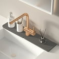 thumbnail image 4 of 2-Piece Diatomite Sink Faucet Absorbent Pad - Super Absorbent Drying Mat for Kitchen & Bathroom, 40cm x 10cm, Quick-Dry Faucet Guard with Hole, Multi-Use Storage Organizer for Toothbrushes & Cups, 4 of 5