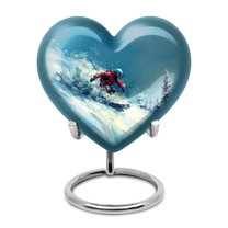 SUBSH Snowboarding Urn - Heart Urns for Ashes - Urn for Dad - Urns for Human Ashes Adult Female Mom - Cremation Urns for Men - Funeral Urn Ashes (Size - 3 inch Pack of 1)