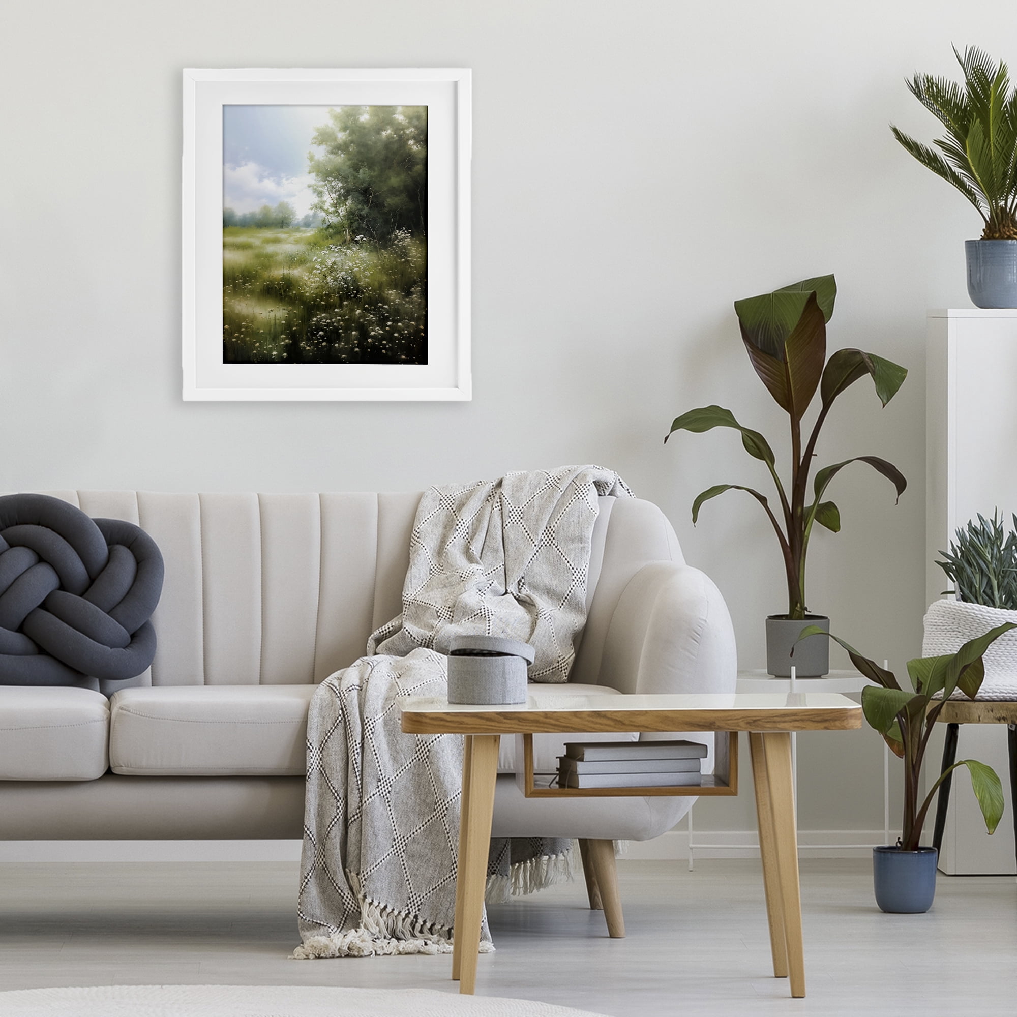 Stupell Industries Greener Pastures Landscape White Framed Print Under Glass, design by Heidi Kuntz