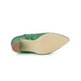 thumbnail image 6 of BLISSFUL STEP Women's Pointy Toe Block Heel Glitter Ankle Boots Green 5.5, 6 of 9