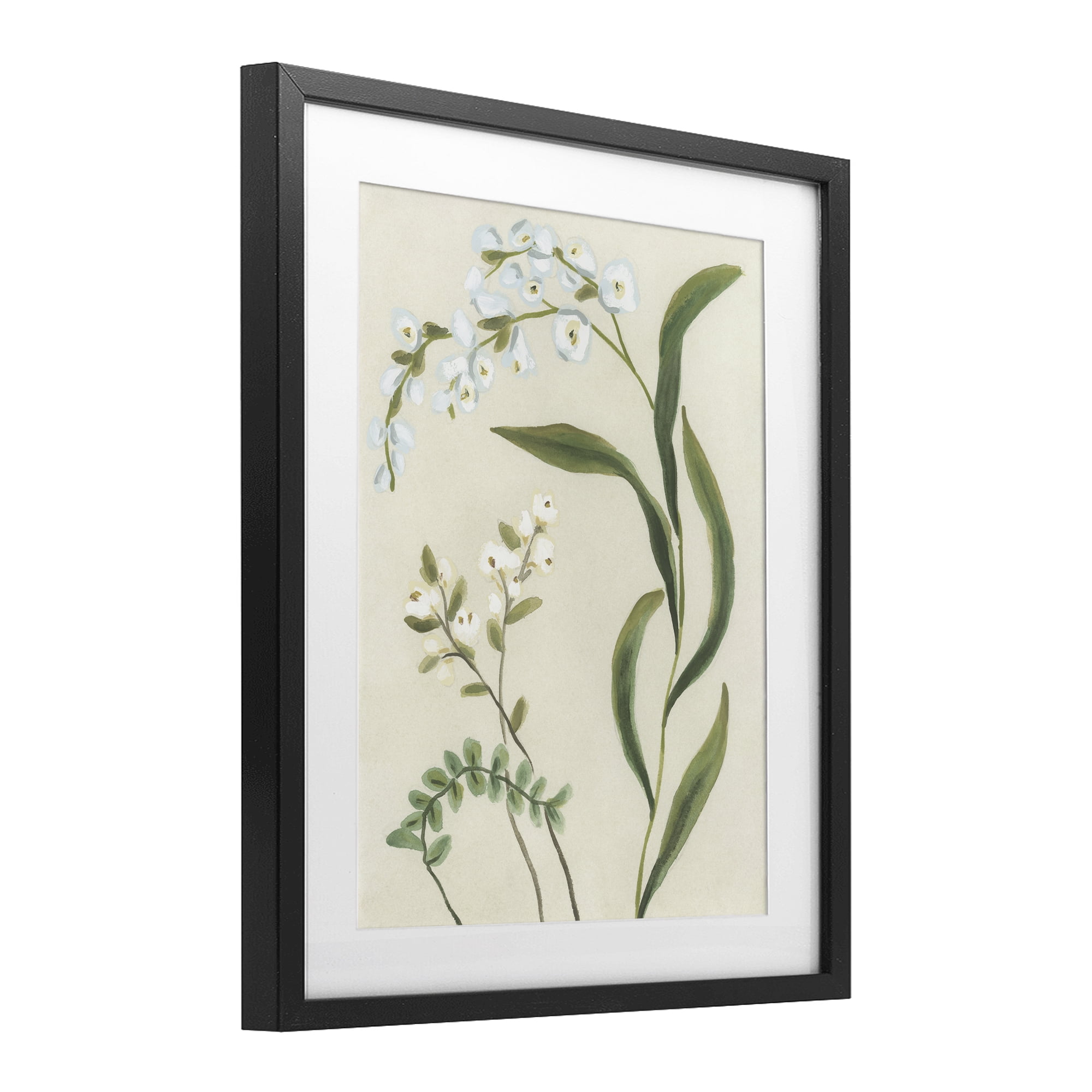Stupell Industries Neutral Snowdrop Stems Black Framed Print Under Glass, design by June Erica Vess