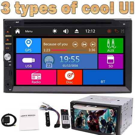 Dash 8 Narrow Nose Newest WIN 8 Car Radio In Dash 7 Inch Multi-Touch Screen Double Din Car Stereo DVD CD Player GPS Navigation SD/USB/AUX Input With Bluetooth Support 1080P FM/AM RDS Radio+Free 8G GPS Map Headunit ()