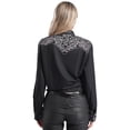 thumbnail image 3 of TiaoBug Women's Embroidered Western Long Sleeve Buttons Down Shirts Collared Retro Blouses Type H XL, 3 of 7