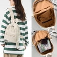 thumbnail image 4 of LHSHID Small Corduroy Backpack Purse for Women Vintage Mini Fashion Casual Aesthetic Backpack, Green, 4 of 9
