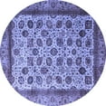 thumbnail image 1 of Ahgly Company Indoor Round Abstract Blue Modern Area Rugs, 4' Round, 1 of 4