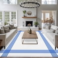 thumbnail image 3 of 6'x9' Area Rugs, Striped Navy Indoor Outdoor Area Rug for Living Room Bedroom, Blue White Geometric Minimalist Washable Bathroom Rugs Kitchen Floor Carpet Mats Home Decor Aesthetic, 3 of 8