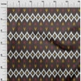 thumbnail image 3 of oneOone Cotton Poplin Brown Fabric Ikat Dress Material Fabric Print Fabric By The Yard 42 Inch Wide, 3 of 4