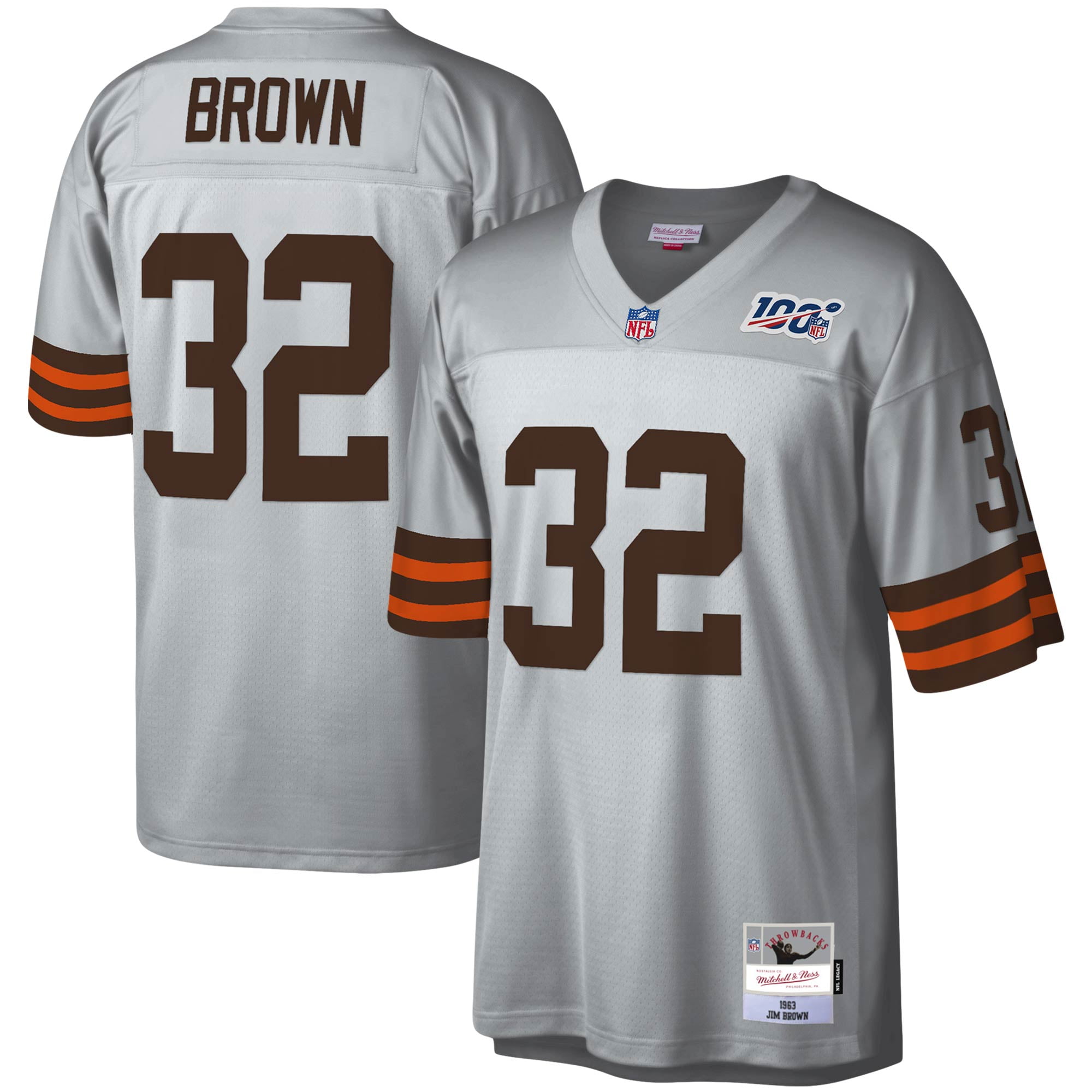 Jim Brown Cleveland Browns Mitchell & Ness NFL 100 Retired Player ...