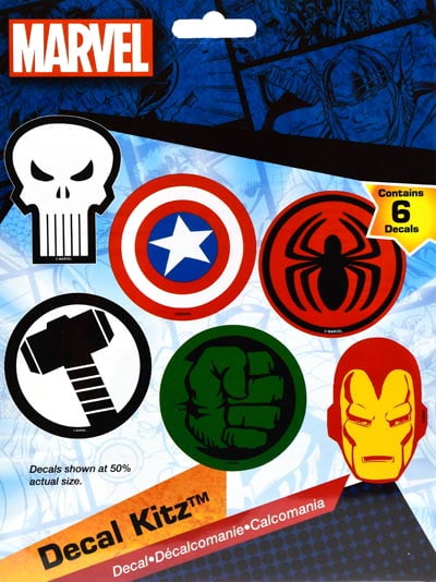 Marvel Character logos Decals Waterslide Decals Various Sizes