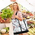 thumbnail image 5 of Large Hand-held Ice Pack Picnic Bag Insulation and Refrigeration Suitable for Shopping Picnics and Camping Red Cherry Blossom, 5 of 8