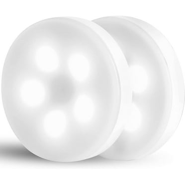 Magnetic Push Lights. Puck Lights Rechargeable Battery. Dimmable Touch Lights Stick on. Thin Tap Light for Home Locker Closet. Night Light. Soft White 2-pc Pack