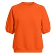 thumbnail image 4 of VOUZZA Womens Short Sleeve Sweatshirt Crewneck Puff Sleeve Pullover Casual Loose Fit Solid Top, 4 of 4