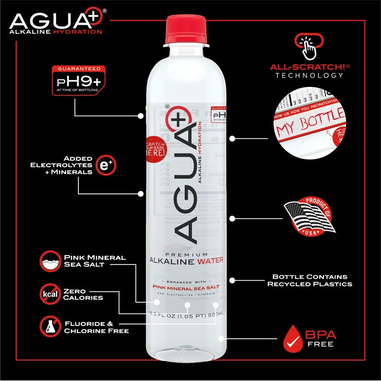 Agua Plus Pure Mineral Essential Alkaline Water, 16.9 fl oz