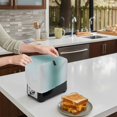 thumbnail image 5 of Turquoise Grey Ombre Toaster Cover 2 Slice, Modern Abstract Art Gradient Dustproof Bakeware Oven Protector with Top Hook, Waterproof Small Kitchen Appliance Toasters Dust Cover, 12"x7.5"x8", 5 of 5