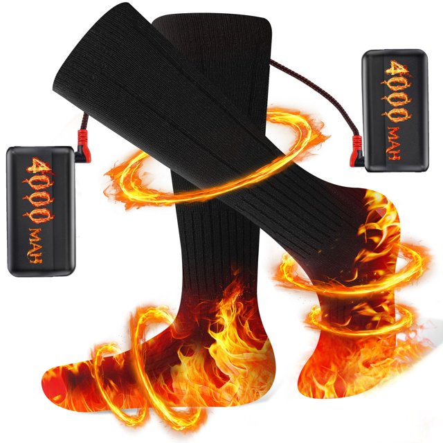 Calcetines Calefactables CaiQiXuan para Hombre y Mujer, 3 Niveles, Recargables