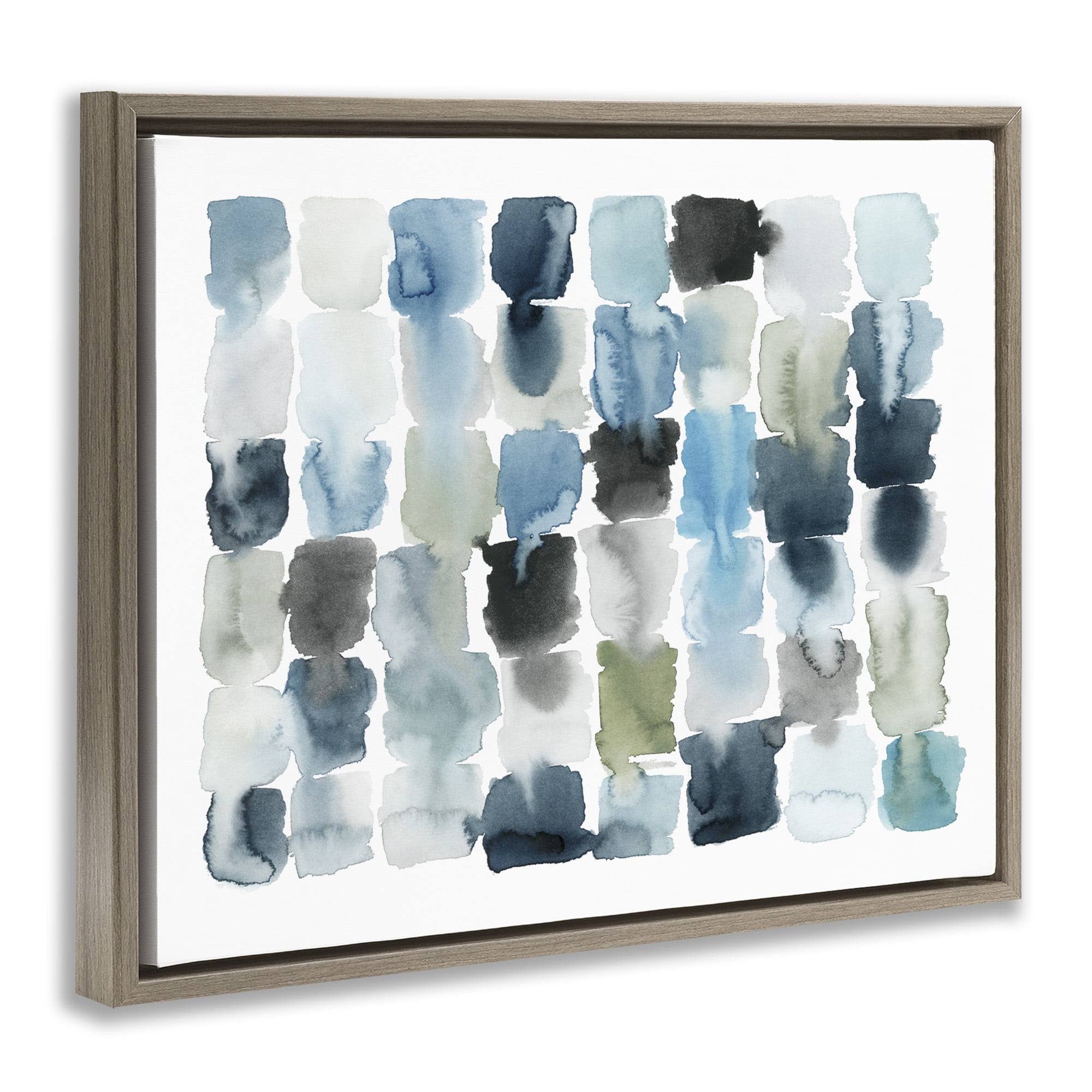 Stupell Industries Ocean Inspired Abstract Tiles Abstract Painting Brown Floater Framed Canvas Art Print Wall Art, 21 x 17