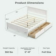 thumbnail image 3 of Gymax Full Size Wooden Bed Frame w/ 2 Storage Drawers & Under-bed Storage White, 3 of 10