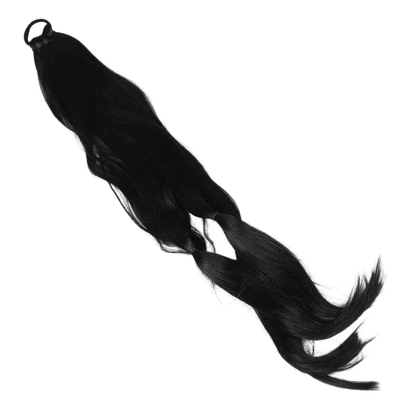 TABLZONE Black Synthetic Hair Ponytail Extension for Women, 80cm Wrap Design, Easy Quick Installation Hairpiece