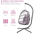 thumbnail image 5 of SYNGAR Indoor Outdoor Patio Wicker Hanging Chair, UV Resistant Swing Hammock Egg Chairs Soft Cushions with Aluminum Frame, 350lbs Capacity for Patio Balcony Bedroom Living Room, Gray, 5 of 11