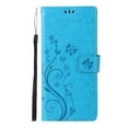 thumbnail image 2 of Designed for Samsung Galaxy S24 Ultra Case, Wrist Strap Flip Kickstand PU Leather Wallet Case Cash Card Slots Holder, Protective Shockproof Pattern Women Cover for Samsung Galaxy S24 Ultra, Blue, 2 of 7