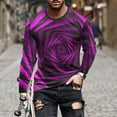 thumbnail image 1 of Blusas y camisas de manga larga con cuello redondo para hombre, blusa informal de manga larga con cuello redondo y estampado de rayas, blusa de poliéster para hombre, 1 of 5