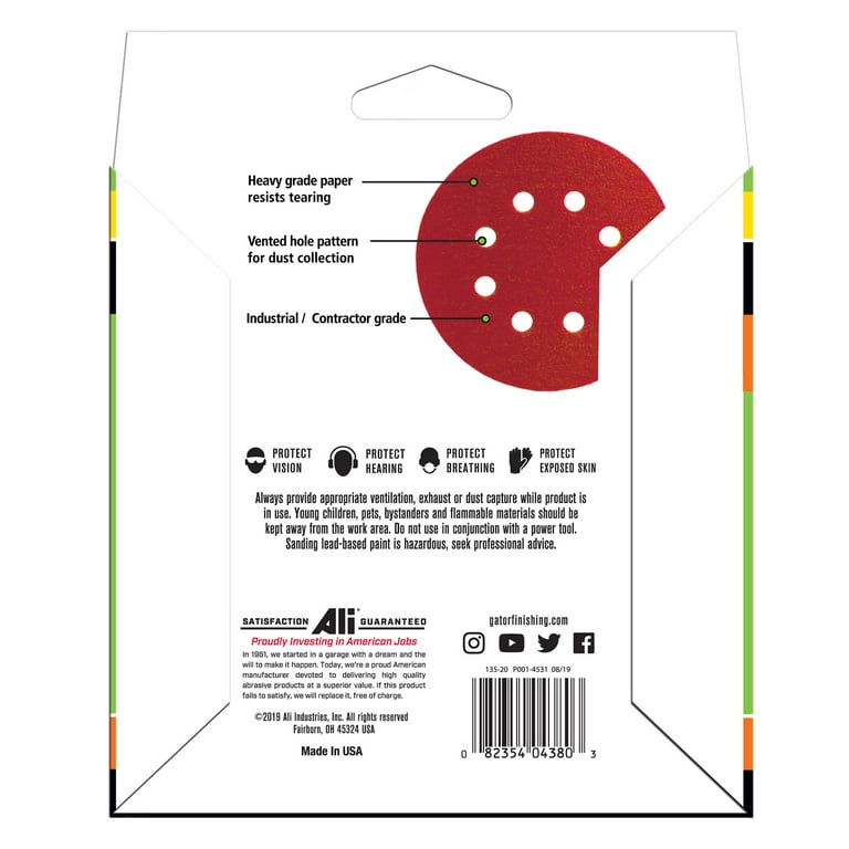 Gator 5-Pack 80 Grit Detail Sander Sanding Sheets - Sanding Discs 5171
