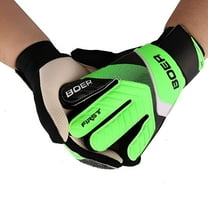 TELOLY Football Gloves for Kid Youth with Adjustable Wrist and Silicone Grip 1Pair Green