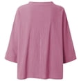 thumbnail image 4 of YUNAFFT Womens Tops Casual Loose Fashion Women's Fashion Printed T-shirt Cotton 3/4 Sleeves Blouse V Neck Casual Tops On Sale, 4 of 5