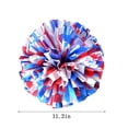 thumbnail image 2 of Color Ball*1 Clearance! 11"Cheerleading Pom Poms for Adult Kids Metallic Foil & Plastic Ring Pom for Sports Dance Cheering Red Blue White, 2 of 2